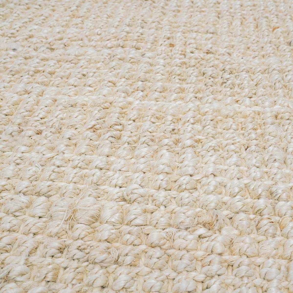Senneterre Hand Woven Bleached Jute Rug With Tassel Fringe