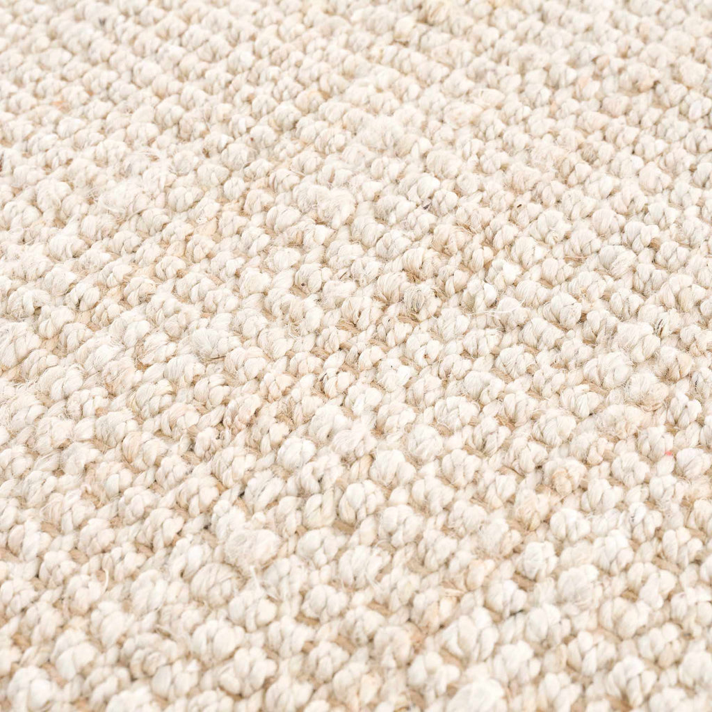 Senneterre Hand Woven Bleached Jute Rug With Tassel Fringe