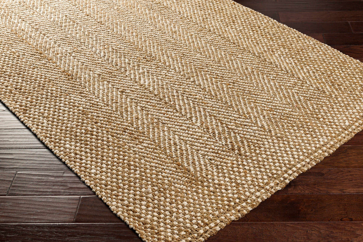Elan Dinah Textured Jute Rug Tan Hand Woven Flat Weave