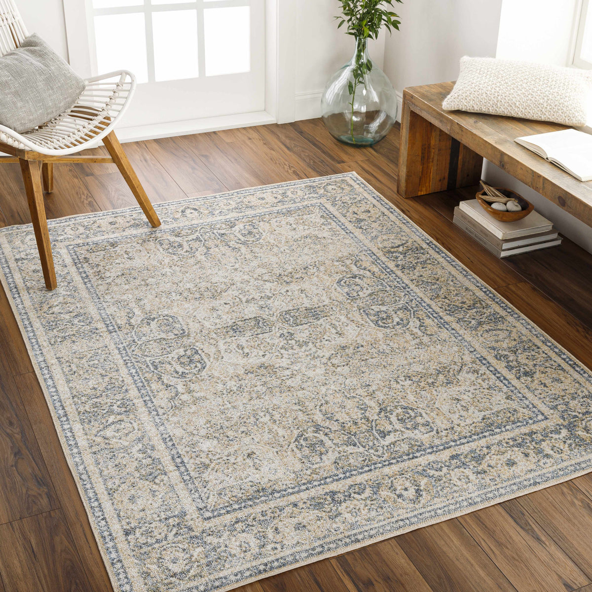 Arias Boutique Elegant Geometric Machine Washable Rug