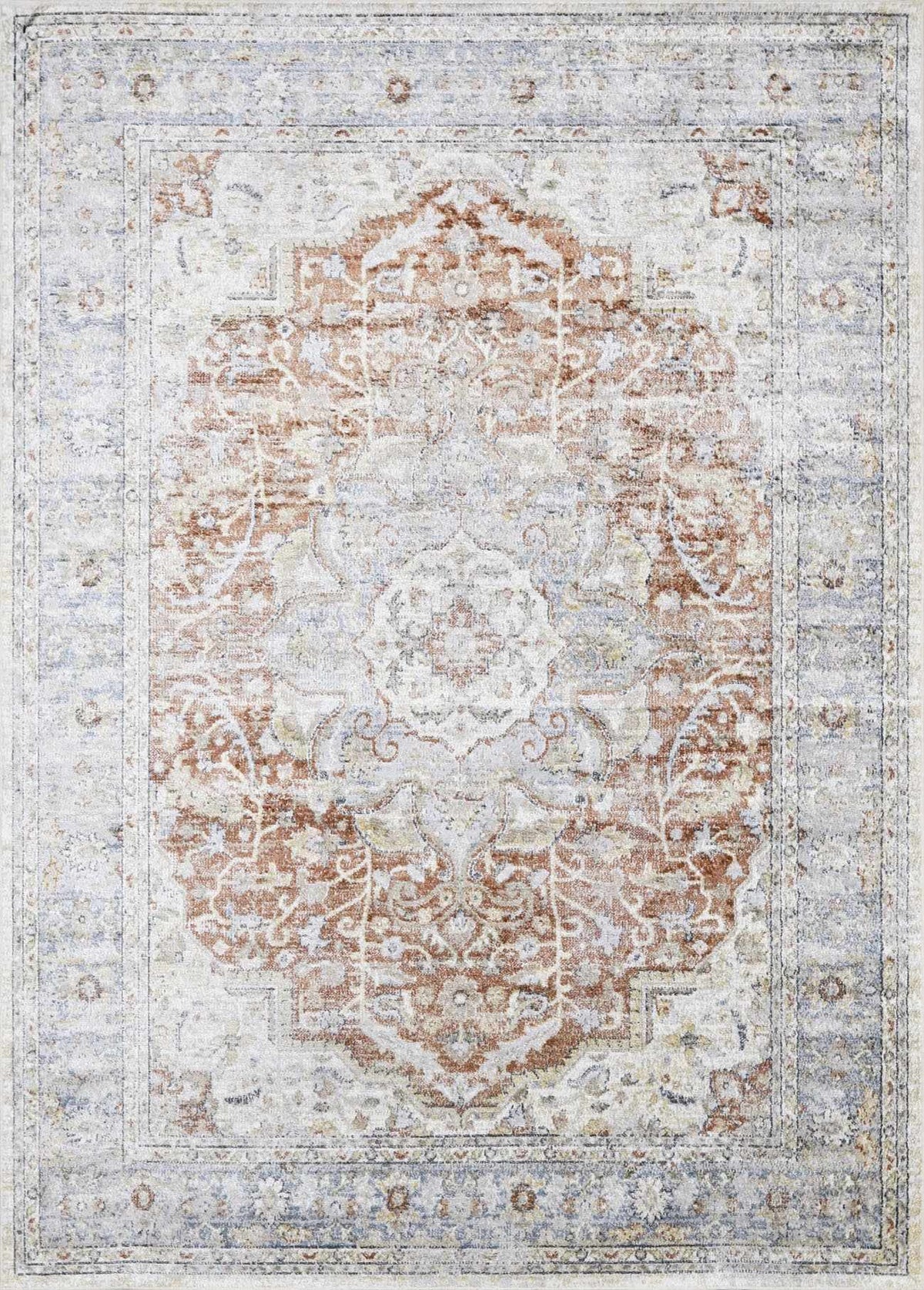 Emke Machine Washable Flat Pile Rug In Navy Pattern