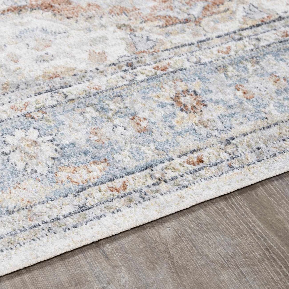 Emke Machine Washable Flat Pile Rug In Navy Pattern
