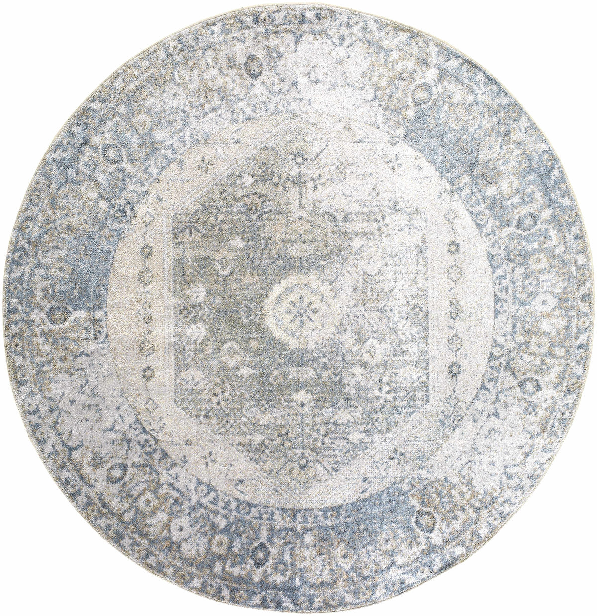 Boutique Gael Blue Traditional Pattern Washable Rug