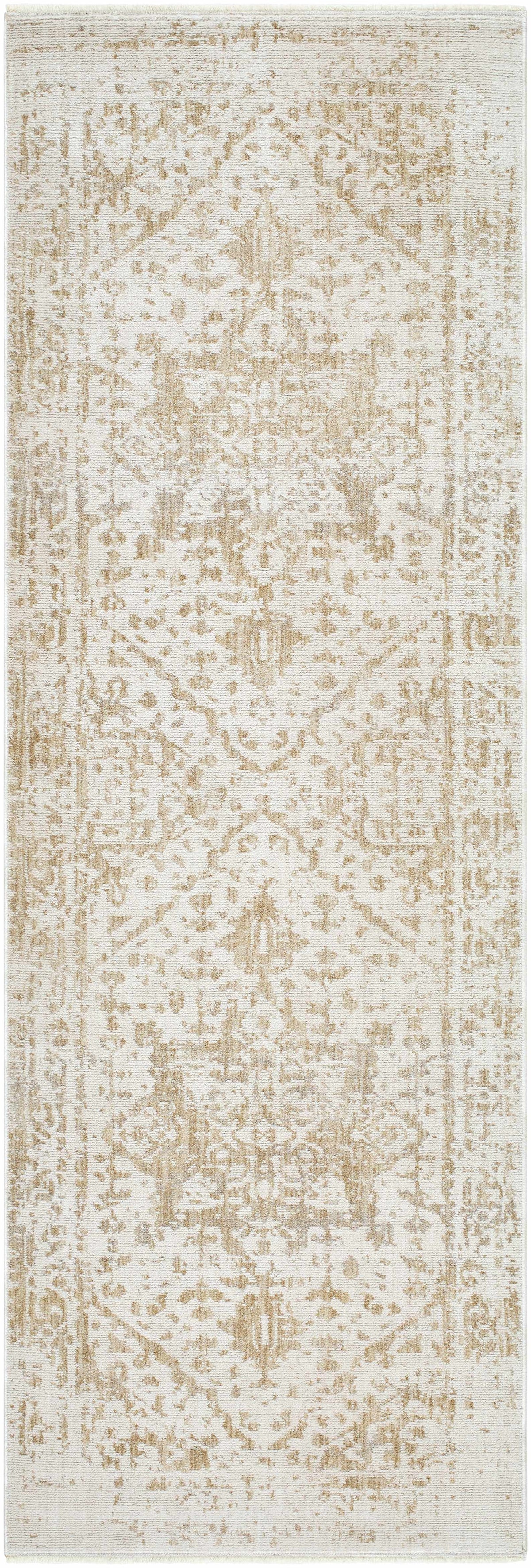 Sunee Luxe Rug Soft Neutrals With Fringed Edge In Cream Taupe Ivory