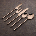 Sundance 5-Piece PVD Square Handle Stainless Steel Flatware Set