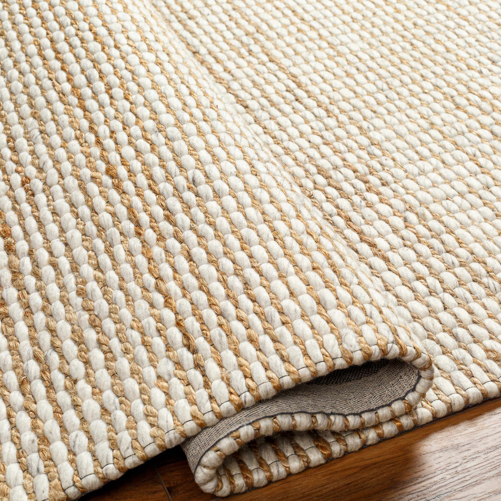 Riki Cream Jute Wool Blend Rug For Modern Interiors