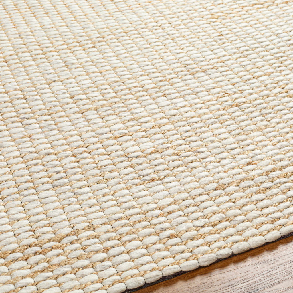 Riki Cream Jute Wool Blend Rug For Modern Interiors
