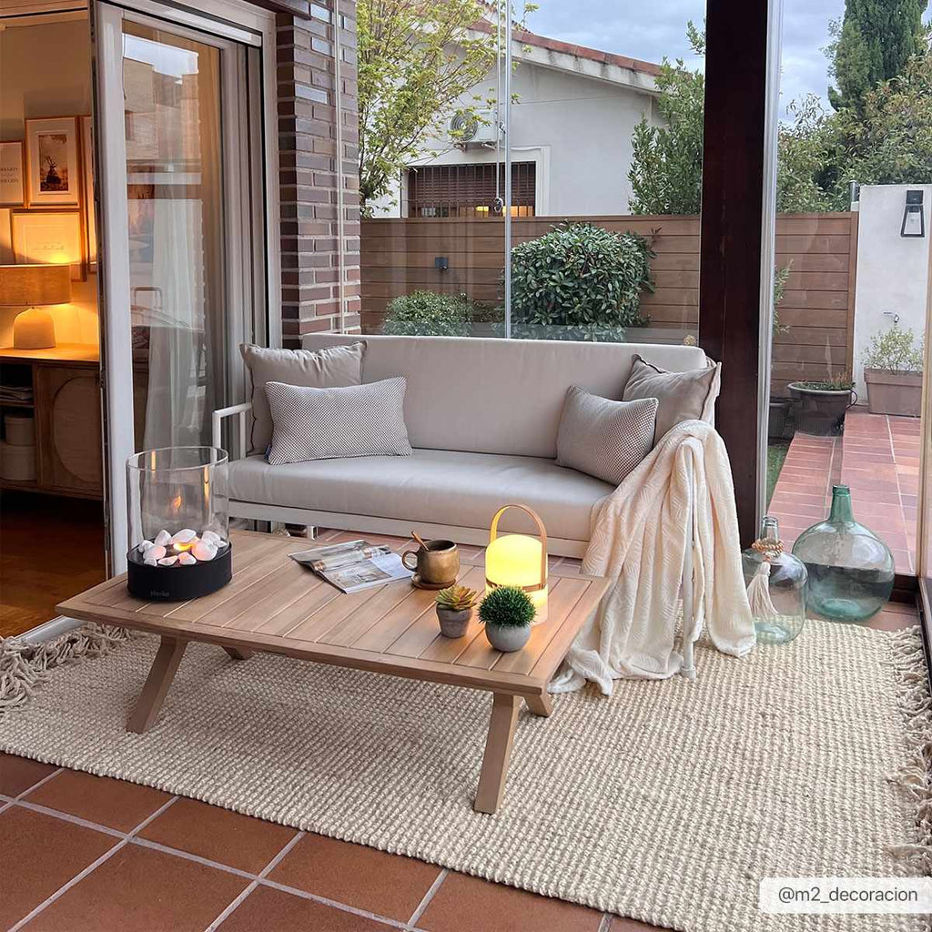 Senneterre Hand Woven Bleached Jute Rug With Tassel Fringe