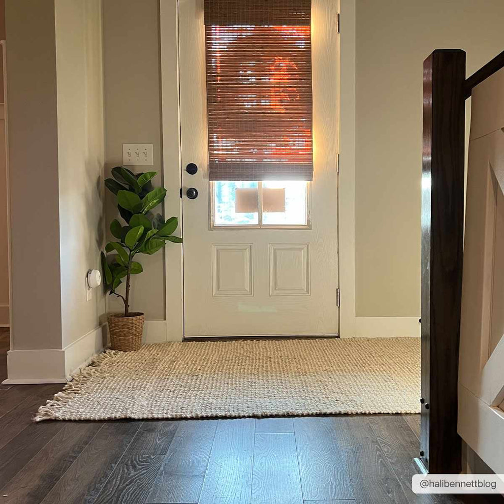Senneterre Hand Woven Bleached Jute Rug With Tassel Fringe