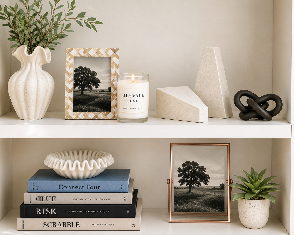 Lilyvale Curated Shelf Styling Bundle With Decor Accents