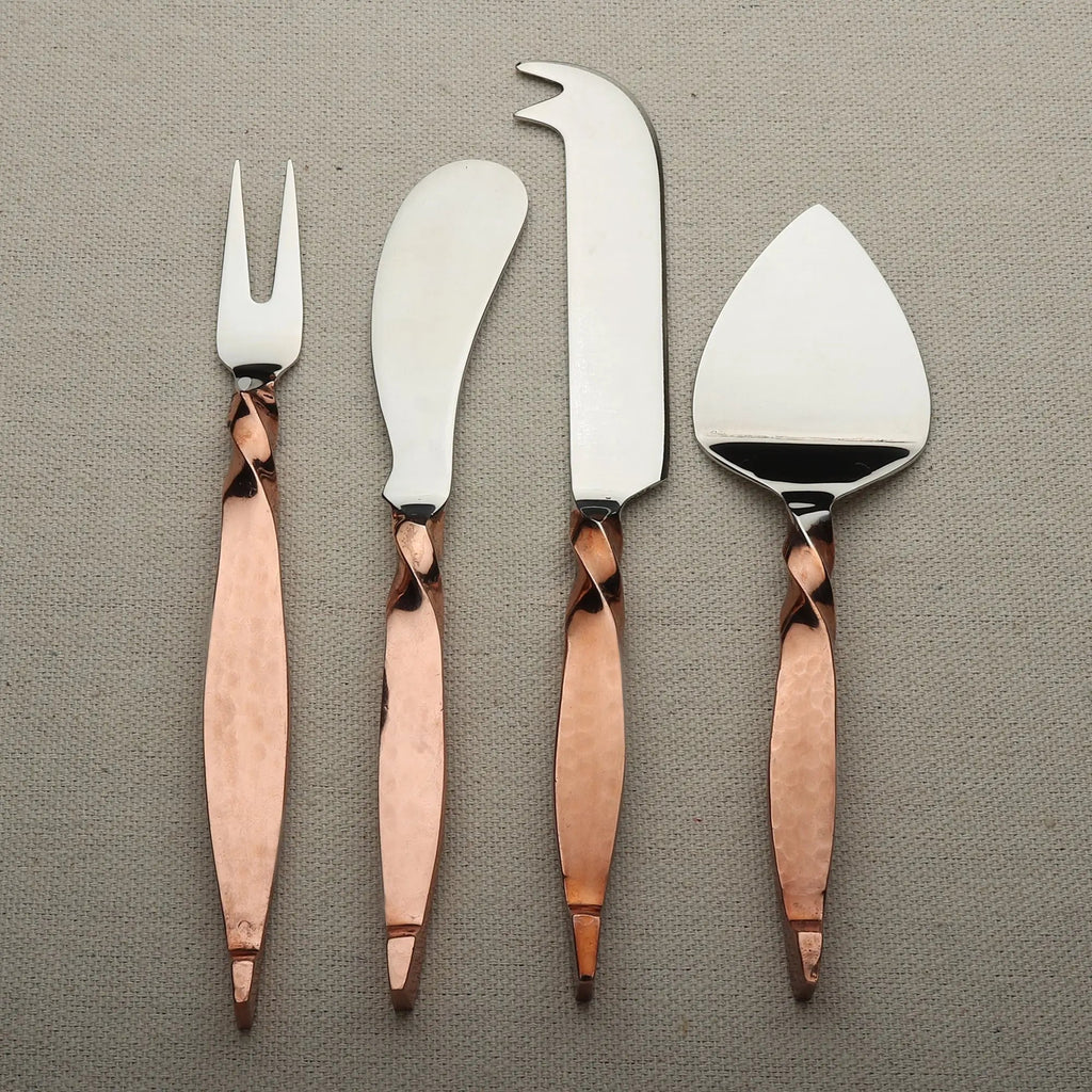 Twisted Urban Hammered Cheese Knife Set Four Piece Collection