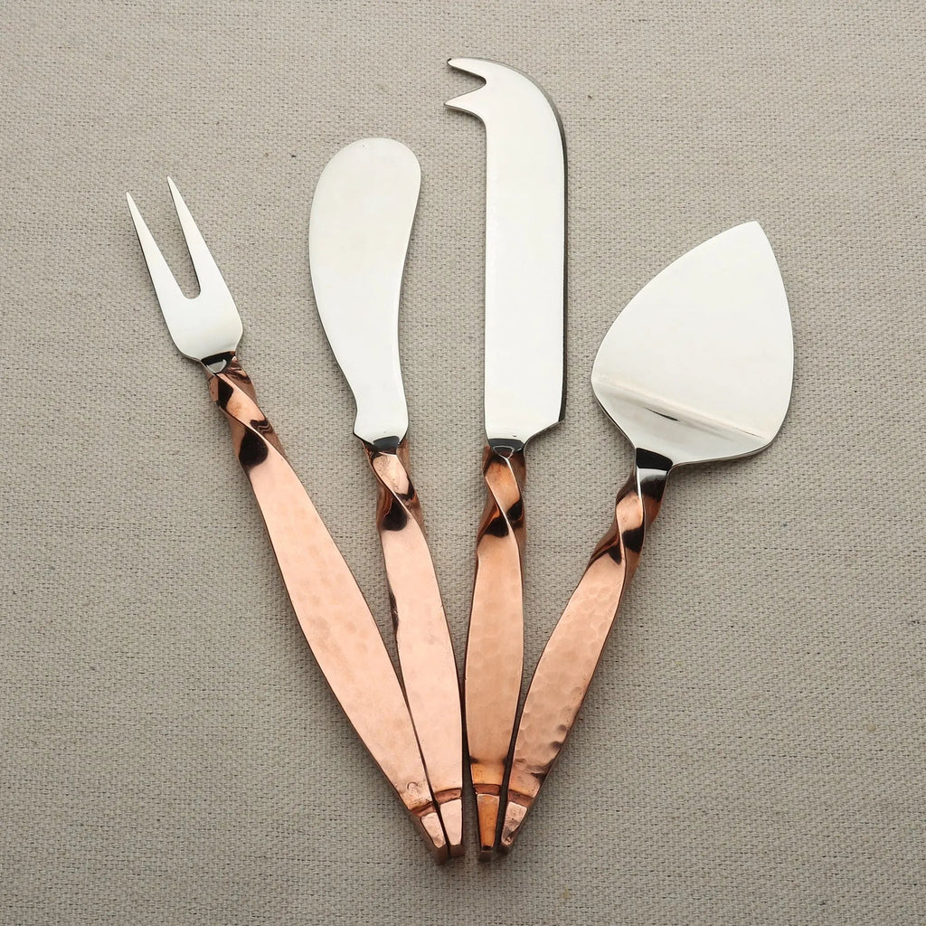Twisted Urban Hammered Cheese Knife Set Four Piece Collection