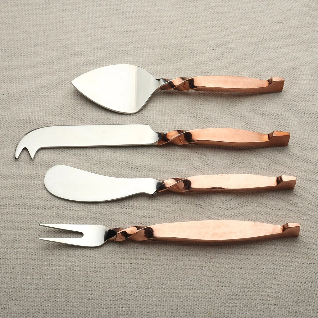 Twisted Urban Hammered Cheese Knife Set Four Piece Collection