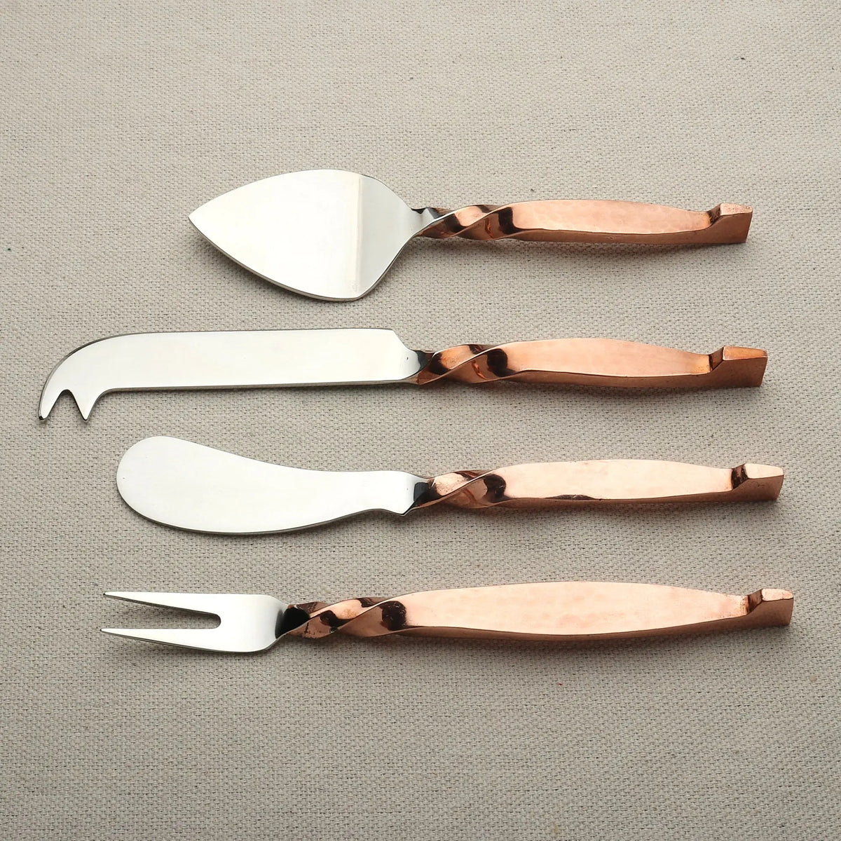 Twisted Urban Hammered Cheese Knife Set Four Piece Collection