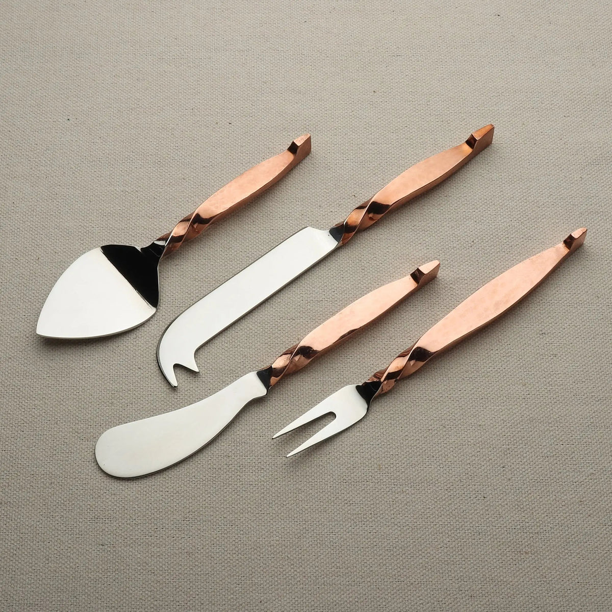 Twisted Urban Hammered Cheese Knife Set Four Piece Collection
