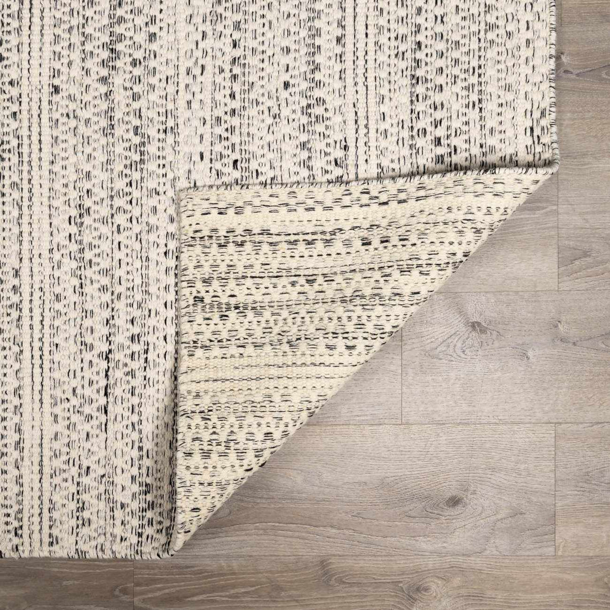 Williford Classic Hand Woven Wool Area Rug Cream And Black