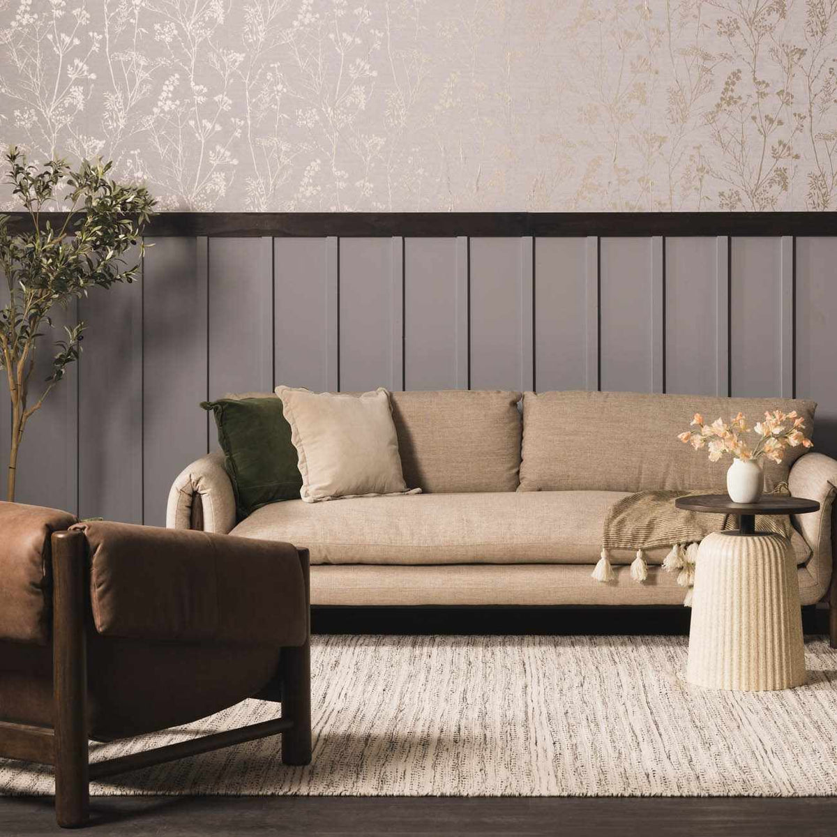 Williford Classic Hand Woven Wool Area Rug Cream And Black