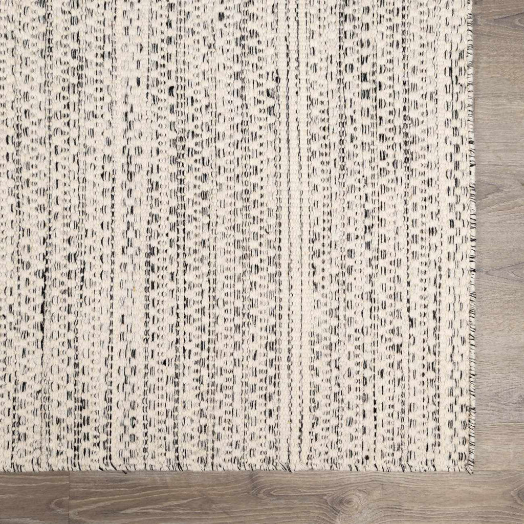 Williford Classic Hand Woven Wool Area Rug Cream And Black