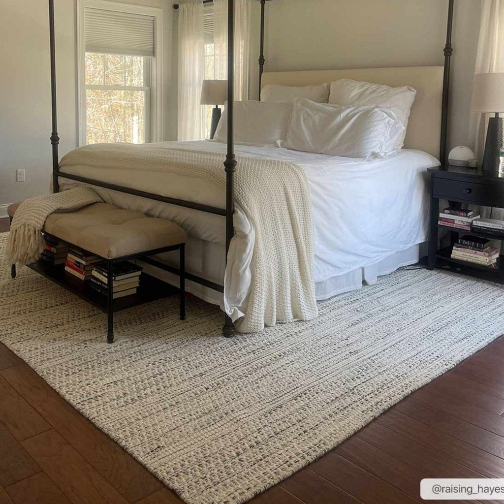 Williford Classic Hand Woven Wool Area Rug Cream And Black