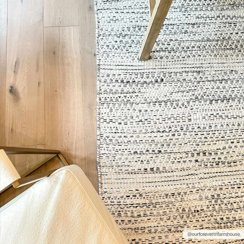 Williford Classic Hand Woven Wool Area Rug Cream And Black