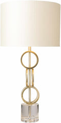 Zell Polished Gold Crystal Table Lamp With Three Way Switch