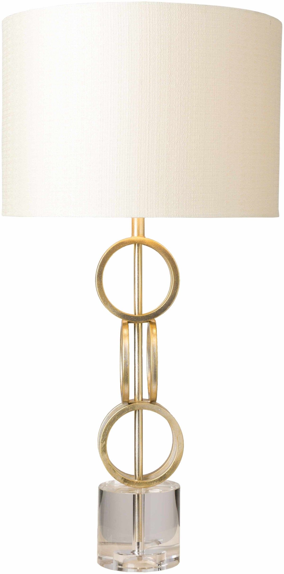 Zell Polished Gold Crystal Table Lamp With Three Way Switch