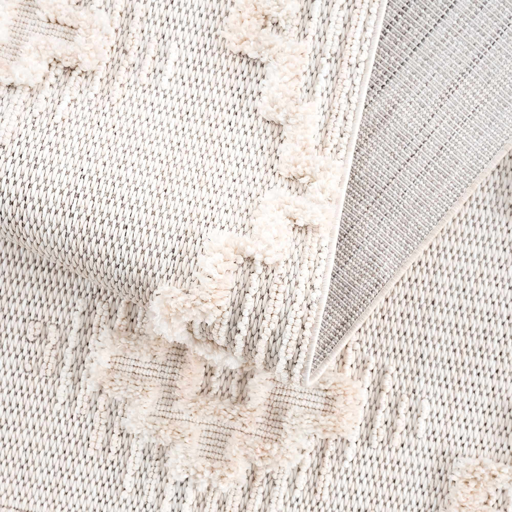 Rosales High Low Pile Elegant Soft Cream Handcrafted Rug
