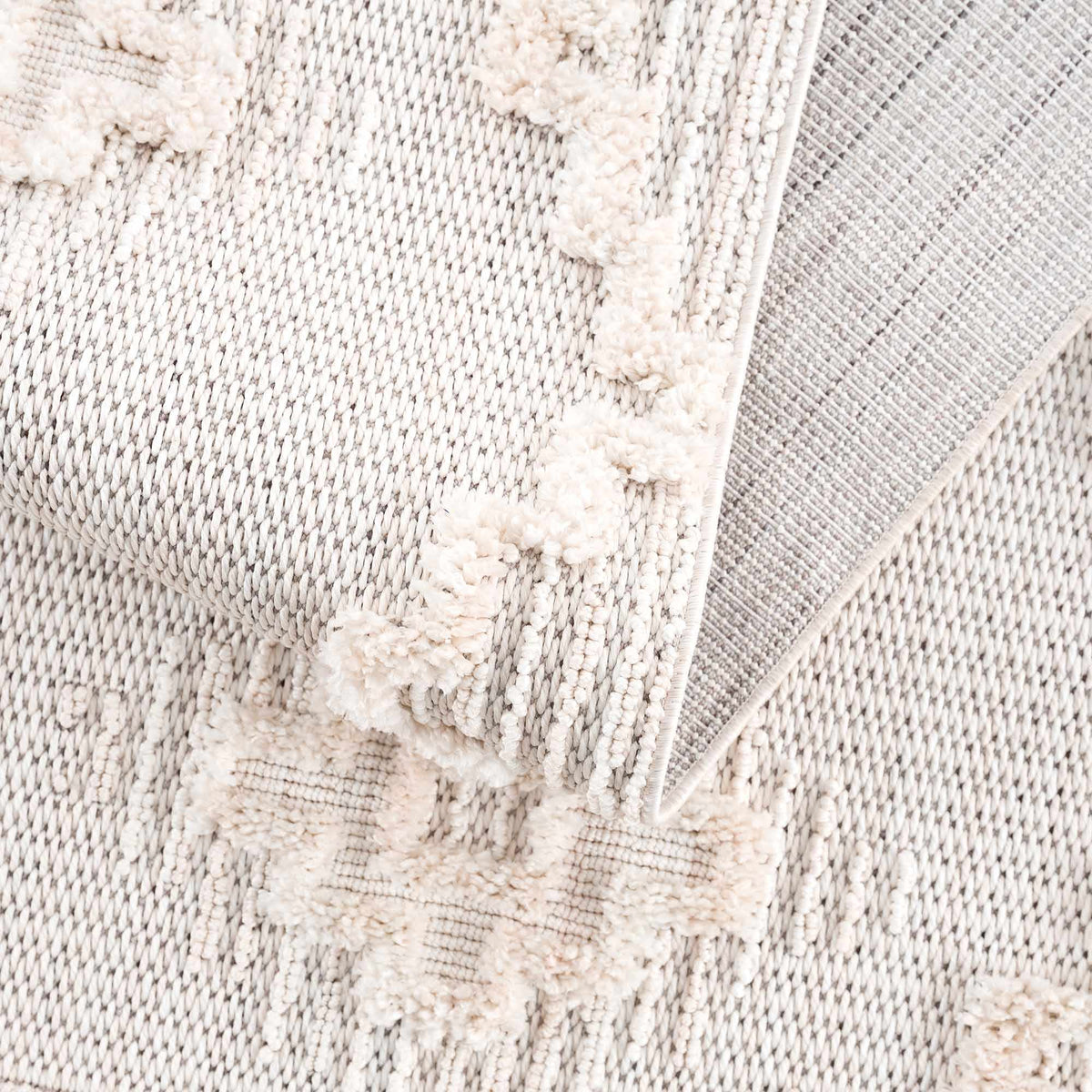 Rosales High Low Pile Elegant Soft Cream Handcrafted Rug