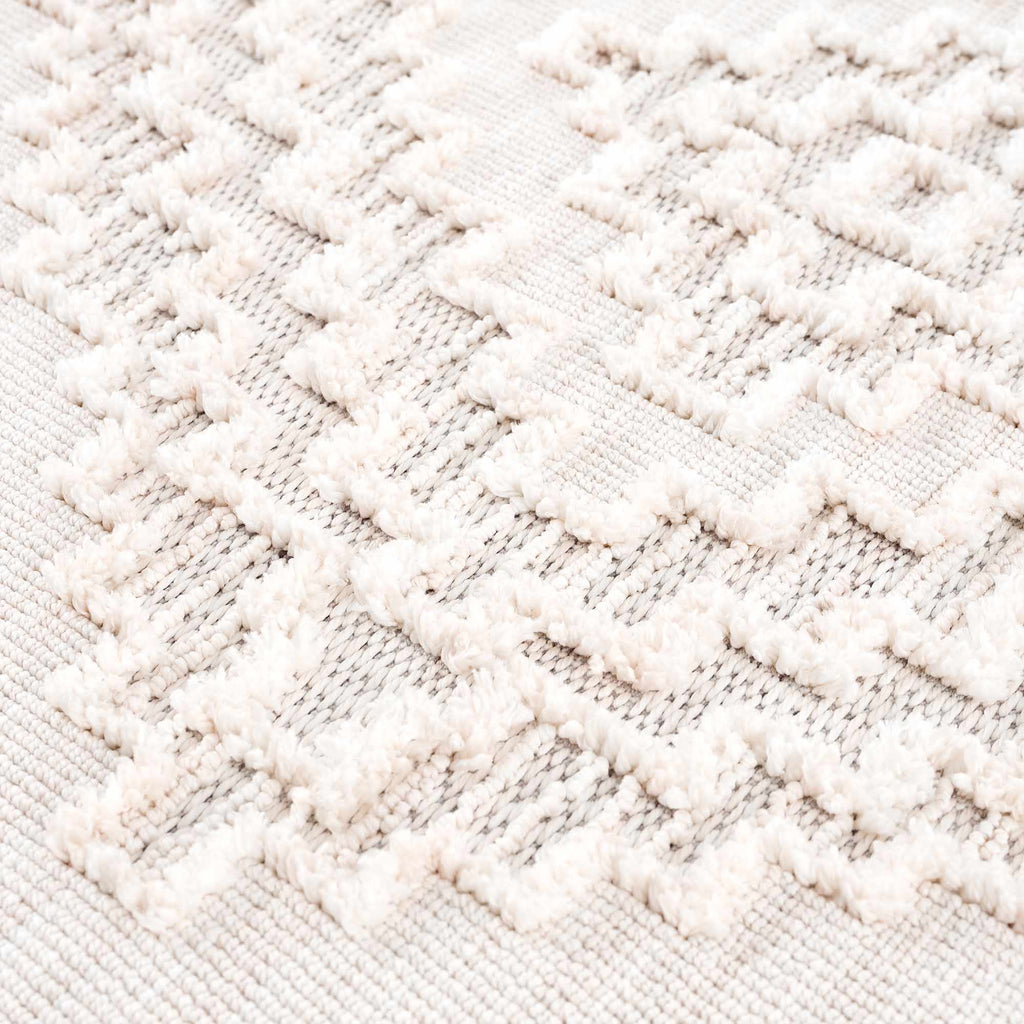 Rosales High Low Pile Elegant Soft Cream Handcrafted Rug