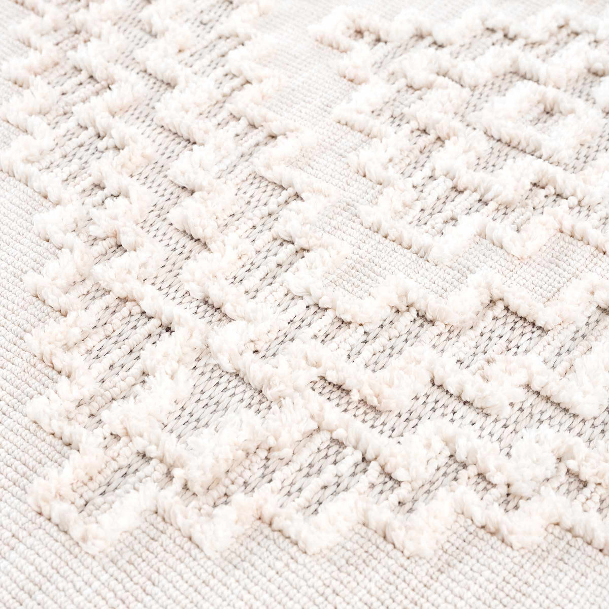 Rosales High Low Pile Elegant Soft Cream Handcrafted Rug