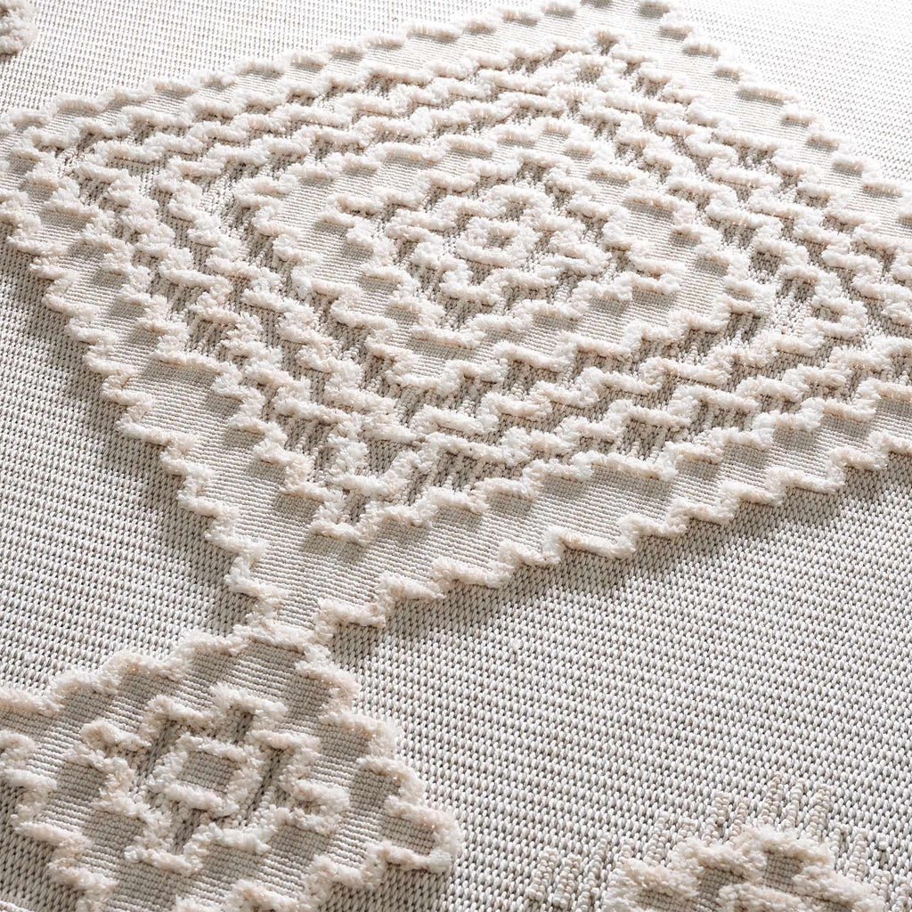 Rosales High Low Pile Elegant Soft Cream Handcrafted Rug