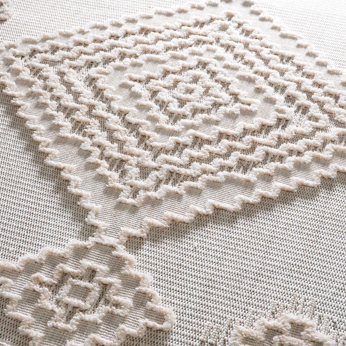 Rosales High Low Pile Elegant Soft Cream Handcrafted Rug