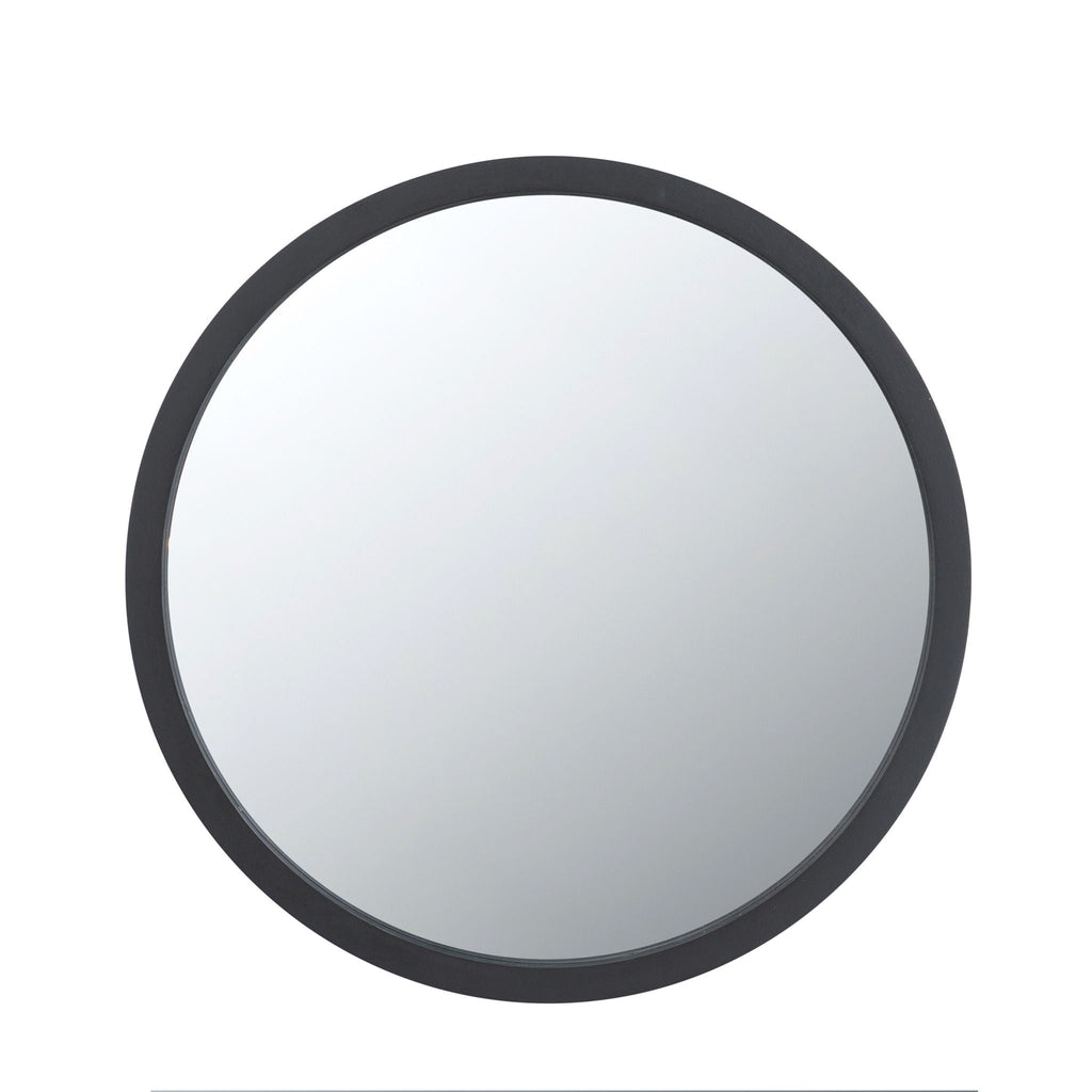 NobleFrame Dark Brown Round Wall Mirror Elegant Wood Frame