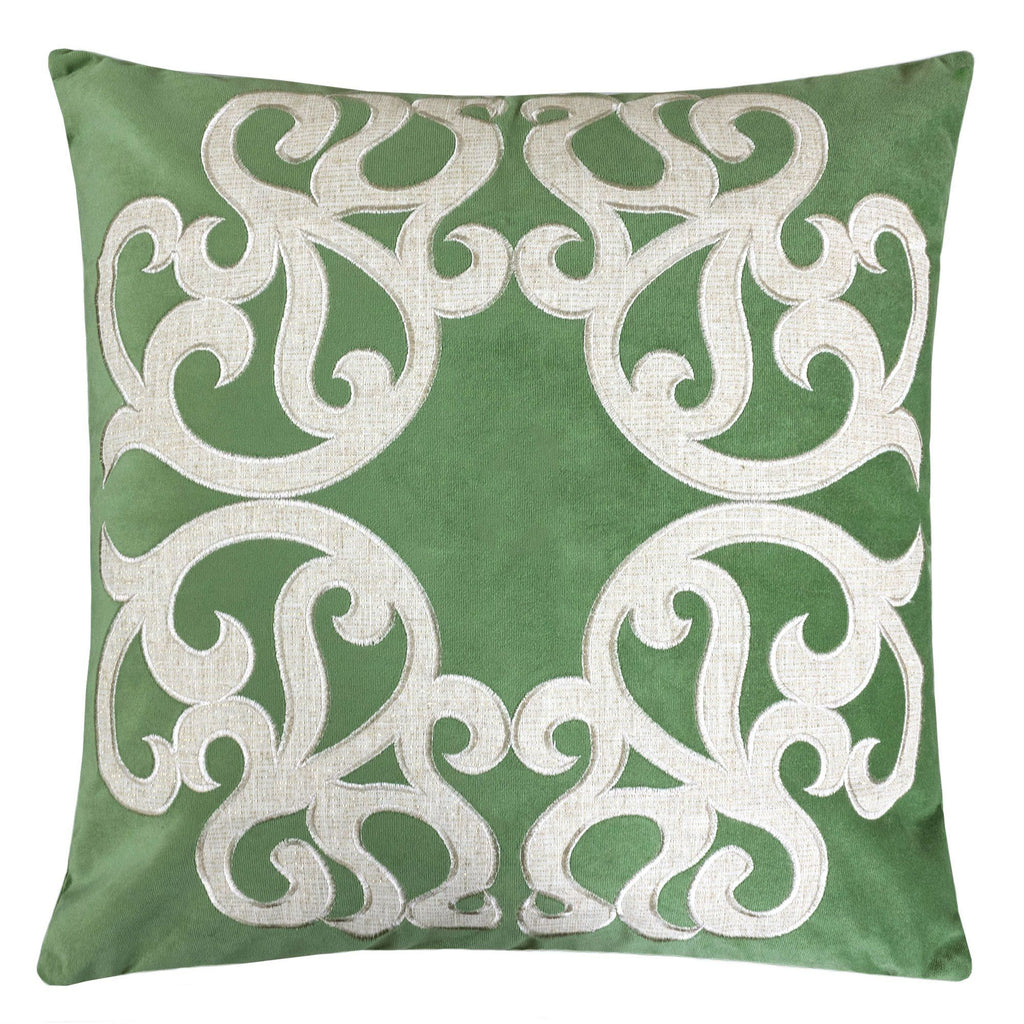 Dora Vintage Vine Green Pillow Covers Set Of 2 With Hidden Zipper