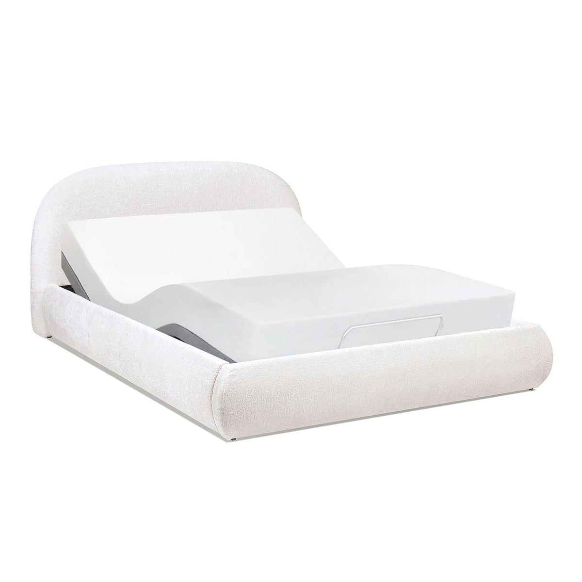 Archie Puffy Upholstered Platform Bed With Arch Headboard