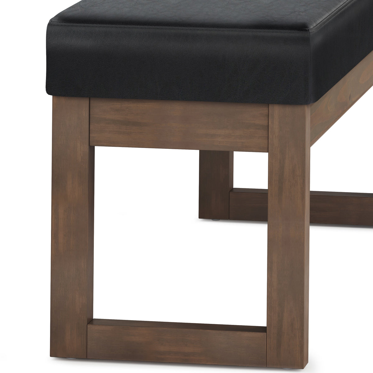 Milltown Solid Wood Large Ottoman Bench Midnight Black