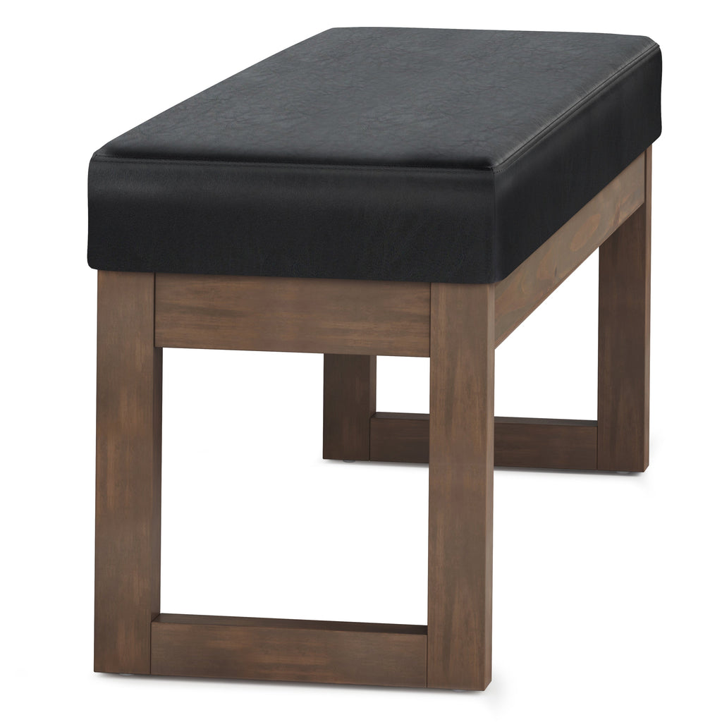 Milltown Solid Wood Large Ottoman Bench Midnight Black
