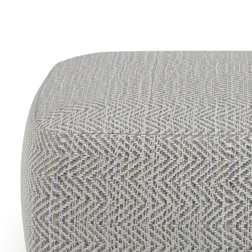 Nate Handcrafted Square Pouf In Elegant Grey Melange