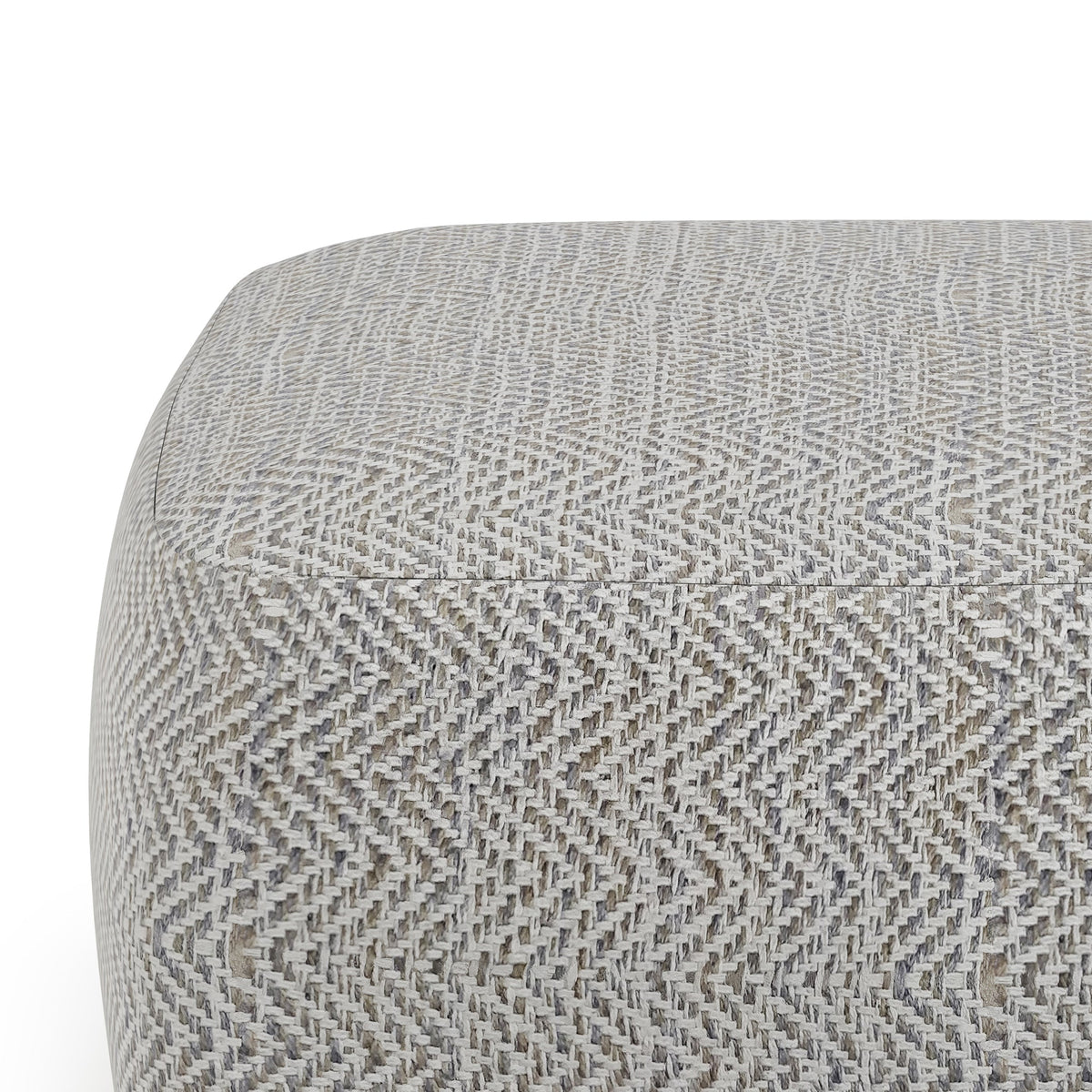 Nate Handcrafted Square Pouf In Elegant Grey Melange