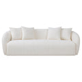 Linden Premium Mid Century Sofa Ivory Boucle Fabric