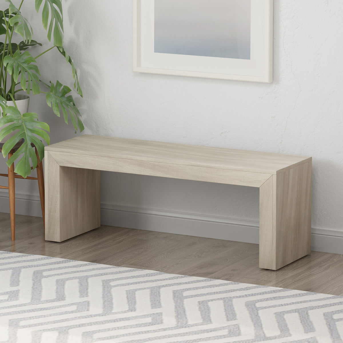 Acacia Wood Dining Bench, Farmhouse Style
