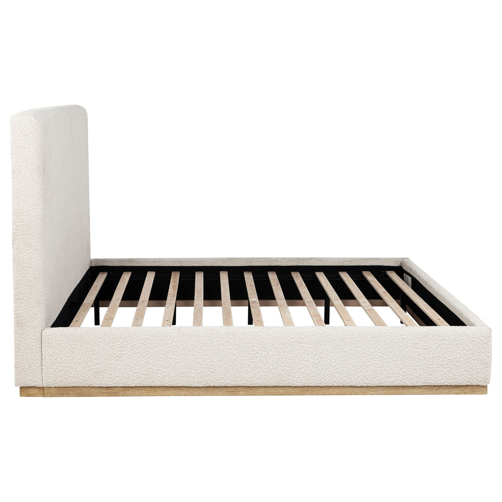 Talbot Cream Eastern King Platform Bed With Elevated Headboard