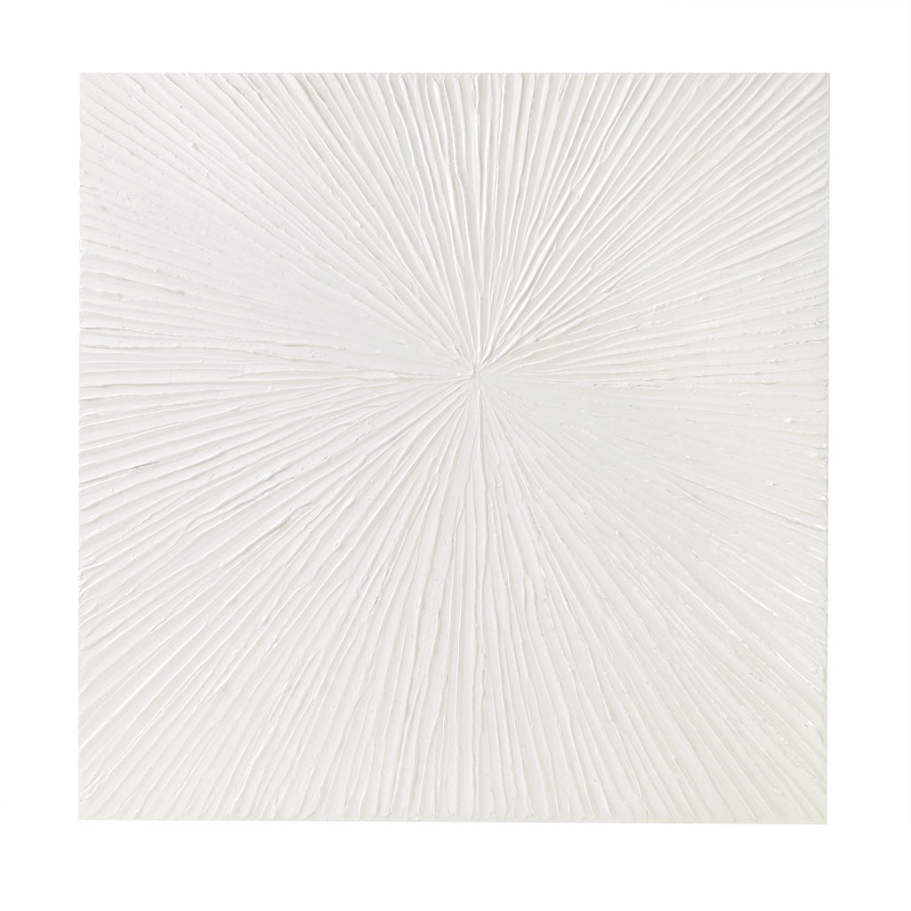 Luminous Burst White Gloss Dimensional Resin Wall Art