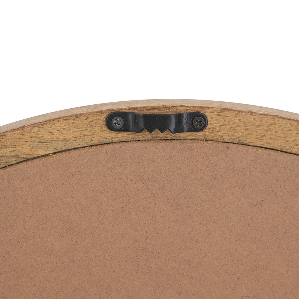 NobleFrame Dark Brown Round Wall Mirror Elegant Wood Frame
