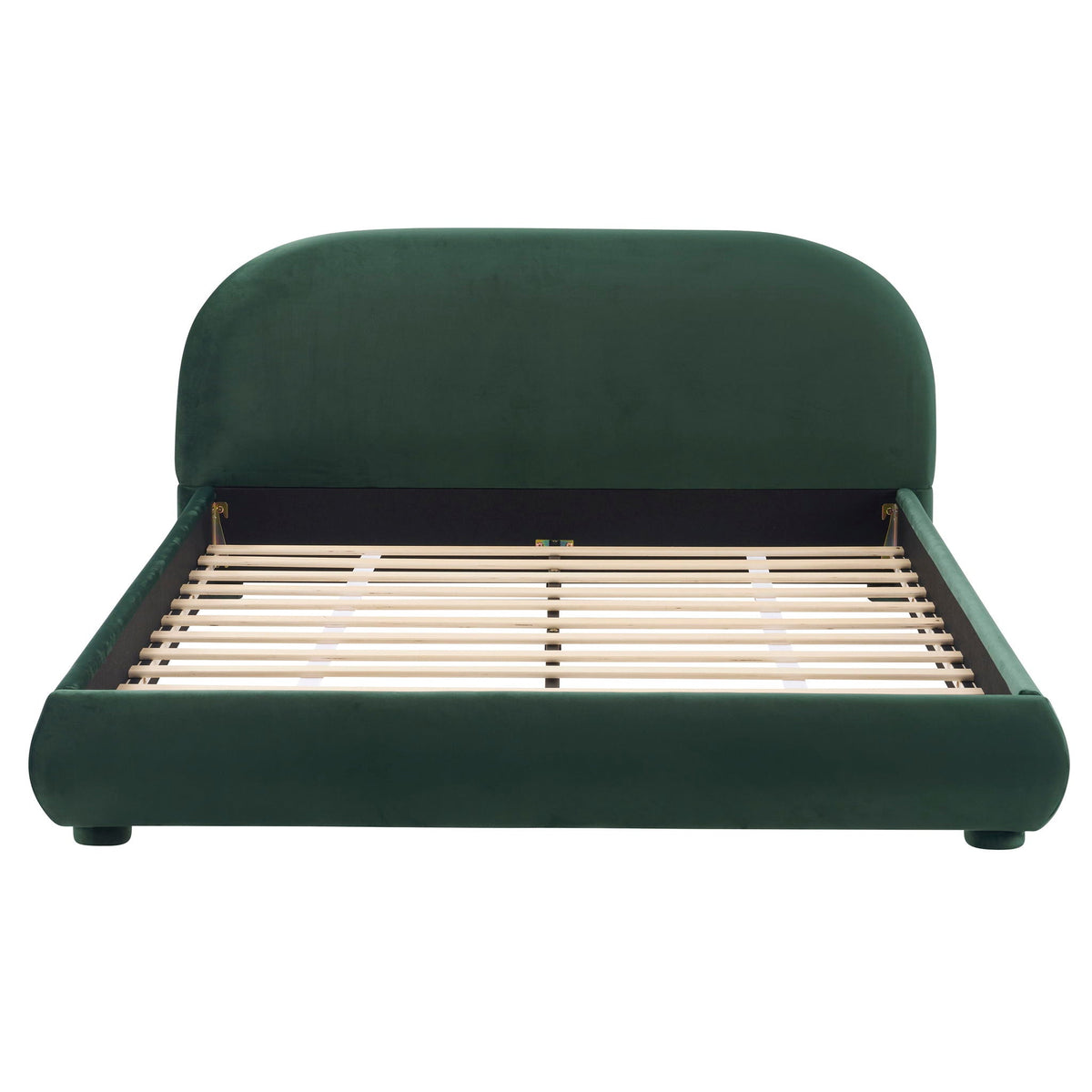 Aura Homes Granular Fabric Upholstered Bed With Curved Headboard