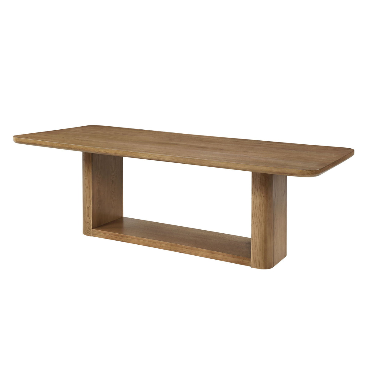 Vesta Zoey Oak Dining Table With Dual Pedestal Base