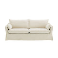 Shane Premium Beige Sofa With Two Elegant Throw Pillows