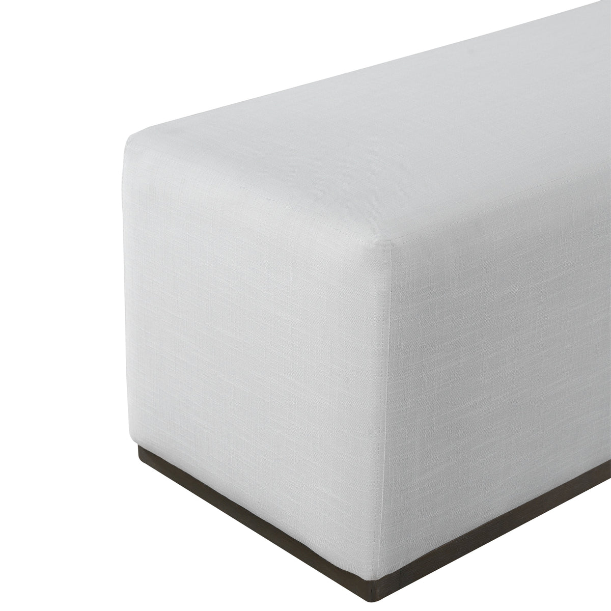 Avenna Minimalist Footstool Bench With Cream Fabric