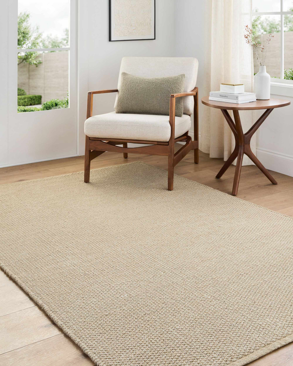 Cezary Hand Woven Jute Cotton Blend Rug Warm Beige