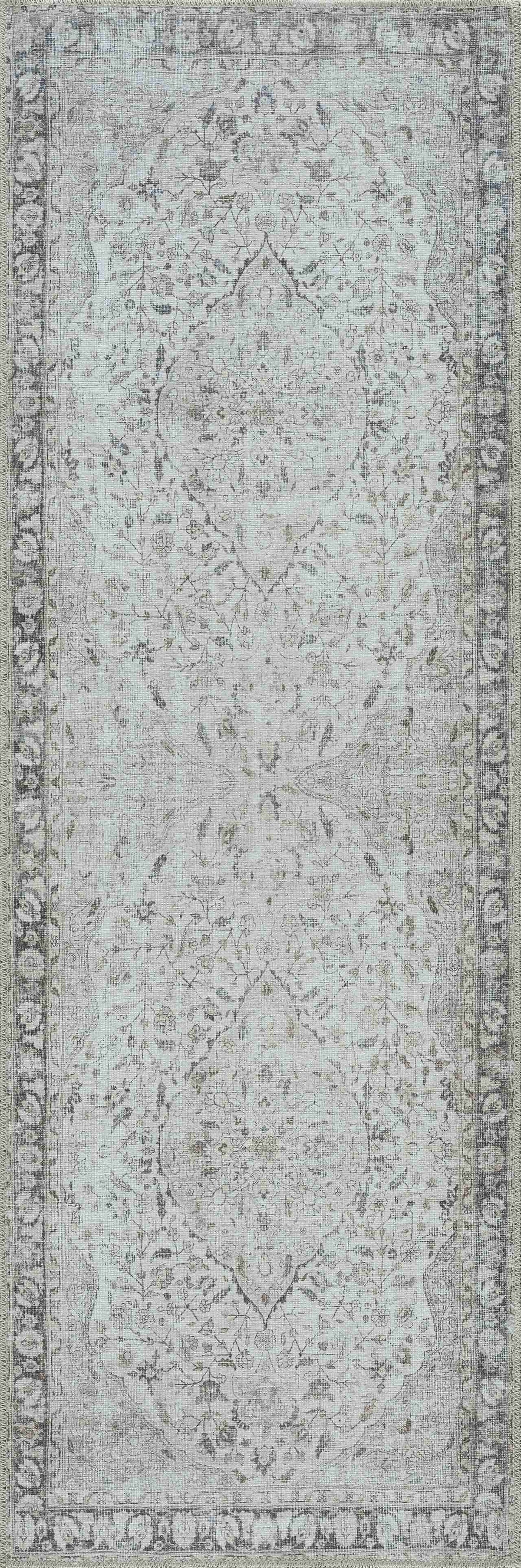 Haile Boutique Low Profile Machine Washable Rug Gray